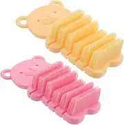FOYTOKI 2pcs Nail Cleaning Brush Set Gentle PP Nylon Bristles for Boys and Girls Adults Scrub Brushes for Hand Nail Foot Cleaning Yellow Pink