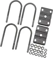 Trailer U Bolt Kit, Universal Heavy Duty Rolled Steel U Bolts with Plate for 5200 to 7000lbs 3 Inch Round Axle Leaf Spring for Automobiles Trailer