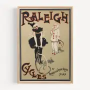 Raleigh Cycles (France) Bicycle 1900 Retro Vintage Poster Print