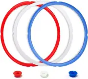 Silicone Sealing Ring for InstaPot - 3 Pcs 6 Quarts, Red, Clear, Blue