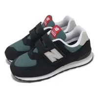 在飛比找ETMall東森購物網優惠-New Balance 休閒鞋 574 中童 寬楦 黑 雲杉