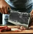 Cleaver Knife Handmade Forged Steel Wood Handle Chinese Chef Cut Butcher Slicing
