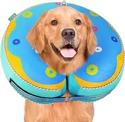 Znxiai Inflatable Reflective Dog Cone Collar Alternative After Surgery,Dog Neck Donut,Recovery Soft Protective E Collar,Adjustable,for Small Medium and Large Dog Cats (Blue, L)