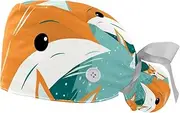 [YTYVAGT] 2-Pc,Gourd-Shaped Working Cap,Fisherman Hat with Buttons and Cotton Sweatband,Animal Cute Fox Family