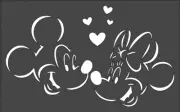 5"x7.5" Clear Plastic Stencil - Mickey Minnie (MC4)*****