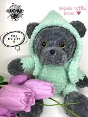 Soft bear. Toy. Teddy bear handmade.