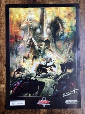 LIMITED EDITION NINTENDO ZELDA TWILIGHT PRINCESS POSTER SIGNED SHIGERU MIYAMOTO!