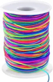 Elastic String for Bracelets, 1Mm X 330 Feet Sturdy Rainbow Elastic Cord for Jew