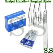 100 Pc Scalpel Blades #11 Surgical Dental ENT Instruments with Free #3 BP Handle
