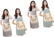 4 Pcs Cooking Apron Cartoon Aprons Pig Kitchen Household Apron Dad Bbq Apron Cotton Linen Apron Pig Pattern House Apron Guinea Pig Cage Liners Bbq Accessories for Men Funny