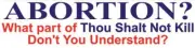 Abortion? ...thou shalt not kill Pro-Life Bumper Sticker