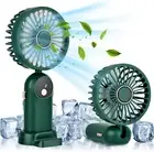 Cnkeeo Handheld Fan, Small Desk Fan-90° Foldable-5 Speeds Standing Fan with Base