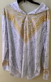 Pacinoble Mens African Metallic Traditional Floral Printed Mens XL NWT Dashiki