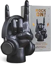 Luckies of London | Rock On Headphone Stand | Headset Stand & Headphone Holder Desk Tidy | Cable Management Desk Organiser or Hand Shape Jewellery Organiser | Headset Holder Desk Accessories | Black