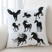 Legendary Unicorn Silhouettes Cushion Cover