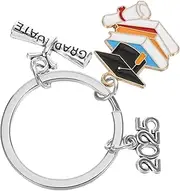 [Baluue] Bachelor Cap Graduation Keychain Inspirational for Classmates Student Keepsake Jewelry Book Hat Graduation Inspirational Jewelry Alloy