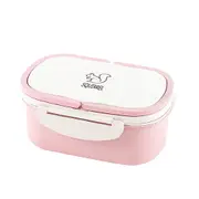 2Pcs Wheat Straw Double-Layer Insulated Lunch Box For Kids Children Food Container School Office Storage Organizer