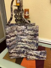 Brahmin Amelia Bucket Bag w/matching Ady Wallet. Color: Stratus