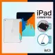 【BOJI 波吉】iPad 7/8/9 10.2吋 三折式內置筆槽透明氣囊保護殼 復古油畫 藍橙色