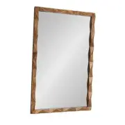 Endicott Modern Geometric Rectangle Wall Mirror, 24 x 36, Natural Rustic,