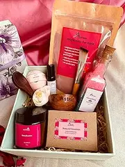 Astrid Detoxification Floral gift set, Hibiscus, Rose , geranium, Set of 9, Gentle floral scent with refreshing hints of citrus, Bath and Body Care, Wellness Spa hamper, Bridesmaid hamper