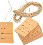 ULTECHNOVO Tags - 200pcs Hang Tag String, Store Tags Clothing Tags Writable Paper Tags Clothes Size Tags for Clothes Retail Store