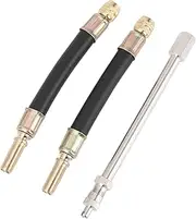 X AUTOHAUX 1Set 180 Degrees Copper Tire Valve Extension with Flexible Plastic 125mm Tire Valve Stem Extension for Car Motorcycle RV Truck Bike