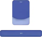 MOSISO Wrist Rest Support for Mouse Pad&Keyboard Set, Rectangular Ergonomic Mousepad Non-Slip Base Home/Office Pain Relief&Easy Typing Pad with Neoprene Cloth&Raised Curved Memory Foam, Royal Blue