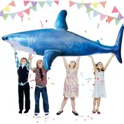 Extra Large Inflatable Shark Pool Toy,79inch Shark Pool Birthday Party Decora...