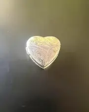 Hinged Heart-Shaped Trinket or Pill Box Sterling Silver 1.25"
