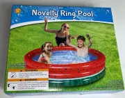 Inflatable Kids Watermelon Swimming Wading Kiddie Pool Novelty Ring 60" Round