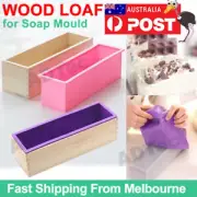 Wood Loaf Soap Mould with Silicone Mold Cake Making Wooden Box 1.2kg soap AU