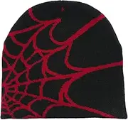 [KUNLONGSKY] Women Beanie Winter Warm Beanies Men Casual Skullies Outdoor Y2K Gothic Spider Pattern Wool Acrylic Knitted Hat B Easy to Use 22 X 22cm
