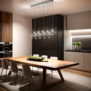 Pianopoli Crystal Chrome LED Pendant Light w/ Clear Glass (10, or 15)