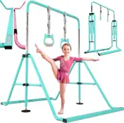 PreGymnastic Updated Folding Gymnastics Bar with Rings Foldable Kip Bar