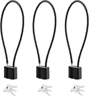 DELSWIN Cable Gun Locks with Keys - 15" Keyed Cable Gun Lock Heavy Duty Helmet Lock Fits Pistols Rifles Shotguns Handguns BB Guns (3 Pack)