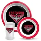 NEW Essendon Bombers 3 Piece Melamine Dinner Set