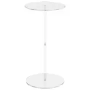 Acrylic Transparent Tea Table Drink Side Table Space Saving Small round End Tabl
