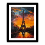 Eiffel Tower Sunset Framed print Art Poster