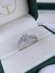 Emerald & Round Lab-Created Diamond Statement Ring 1.61ct E/VS1 14K White Gold
