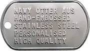 Navy Otter™ Hand-Embossed INOX 304 Stainless Steel Customised Dog Tag, Pet ID, Collar Tag, Pet Tag, Puppy Tag