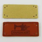 10pcs DIY Embossed Faux Leather Hand Made Sewing Machine Sewing Label 51x20mm