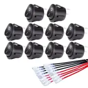 10pc ON/OFF Round Rocker Switch Toggle Switch 2 Pin SPST Push Button9609