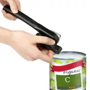 Safe Cut Can Opener Handheld Can Opener Manual Can Opener Cutting Tin Can Opener for Kitchen & Restaurant-Black
