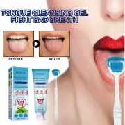 50g Tongue Cleaning Gel with Tongue Scraper Brush Fresh Breath Oral Clean Tool