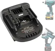 [URUN] DM18M Battery Adapter for Dewalt 20V MAX or Milwaukee M18 18V Lithium Batteries, Suitable for Makita 14.4V-18V Max Lithium Power Tools, USB Connector, 20V Output