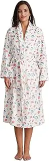 [Yiulangde] Cute Floral Fruit Robes for Women Y2k Cotton Lightweight Long Plush Robes Fuzzy Fleece Bathrobe with Belt Nightgown