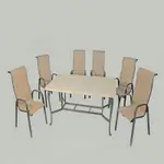 【FU10-B】 大理石長方桌椅組