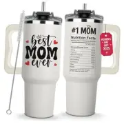 Mothers Day Gifts For Mom - Best Mom Ever Tumbler With Handle 40oz, Mommy
