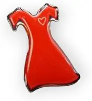 [FARTICOSSIN] Silver Tone Red Dress Heart Disease Awareness Lapel Pin, Pewter, no gemstone